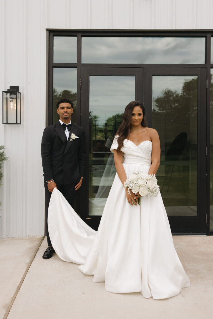 bride and groom portraits for a summer wedding in Texas