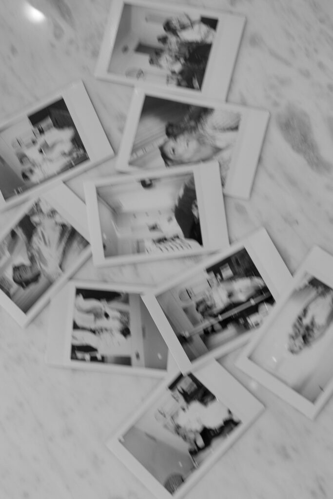 Polaroids from a wedding day at the Chapel at Palacios