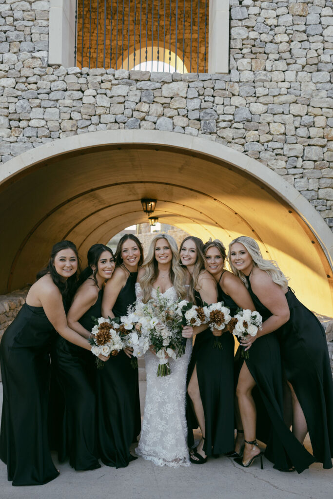 bride and her bridesmaids