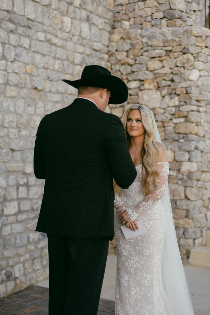 Private vows with the bride and groom