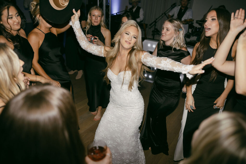 bride dancing at her wedding reception