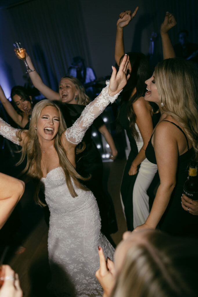 bride dancing at her wedding reception