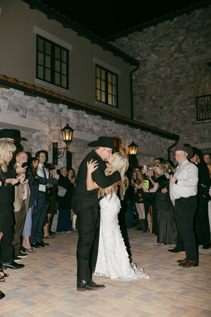 Grand exit from their wedding reception