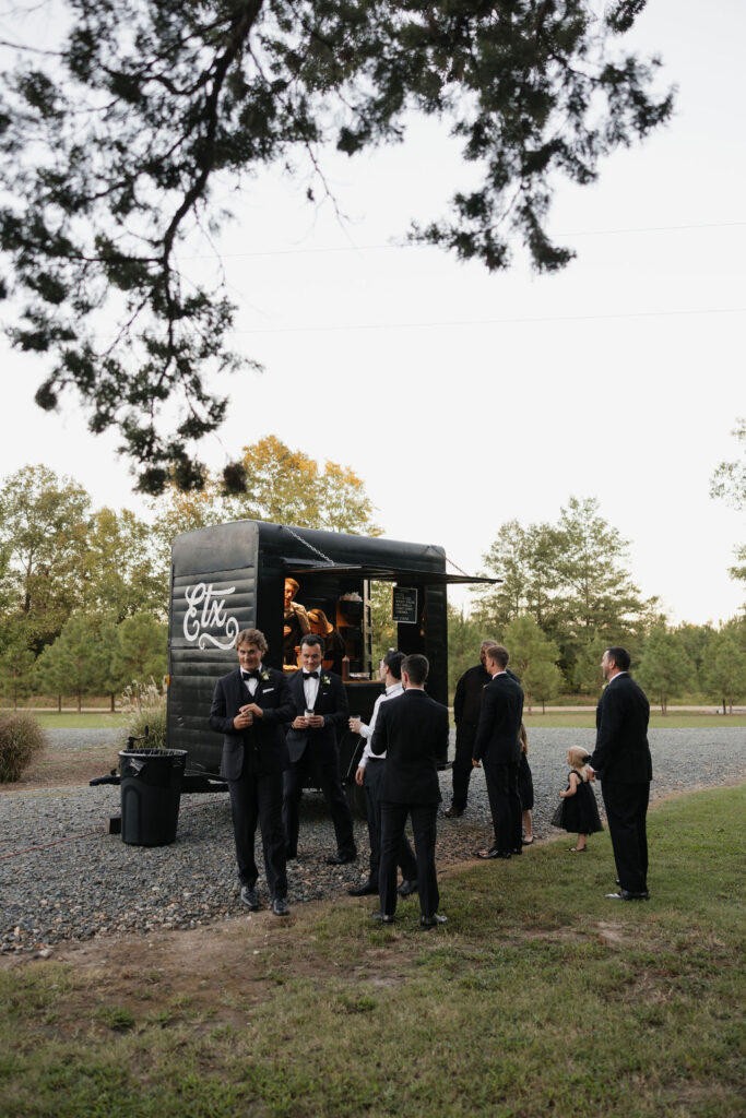 Coffee cart during cocktail hour