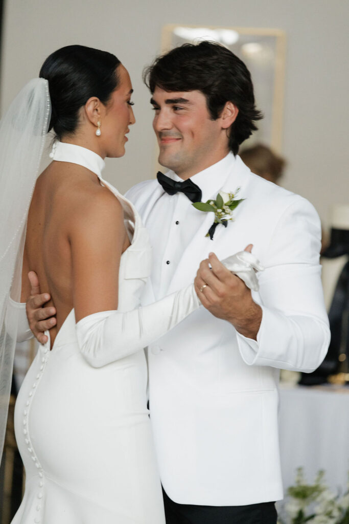 first dance during a wedding reception at Four Fifteen Estates wedding venue