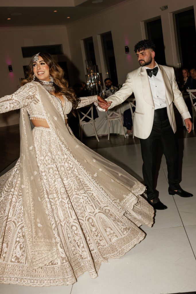 First dance as husband and wife during their wedding reception