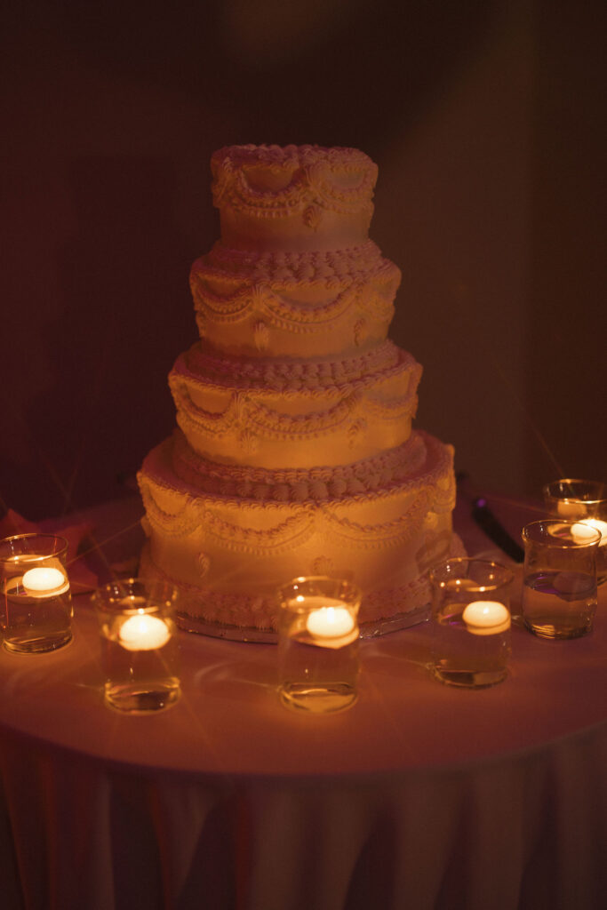 Vintage wedding cake for a wedding reception at D'Vine Grace Vineyard