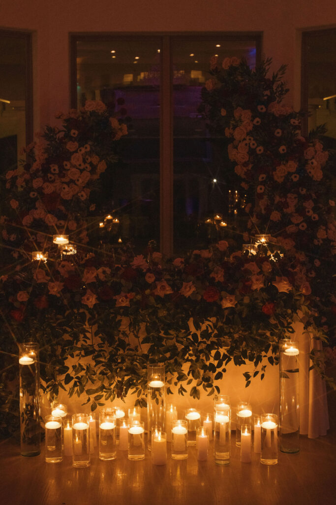 Moody candlelit for a wedding reception at D'Vine Grace Vineyard