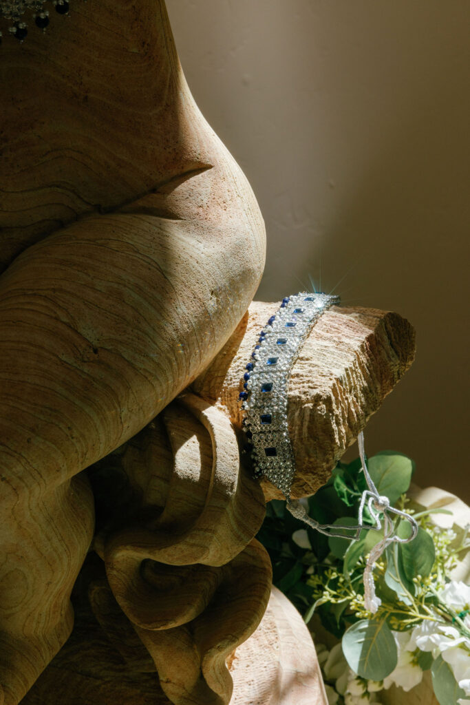 wedding necklace detail shot