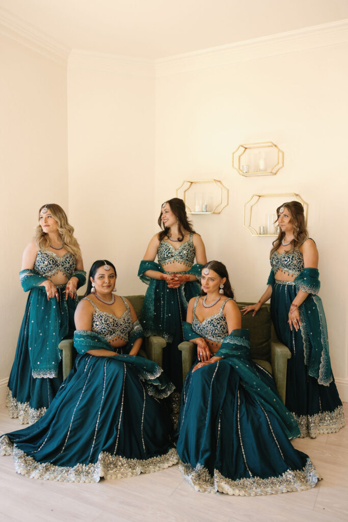 Bridesmaids wearing tradition indian attire