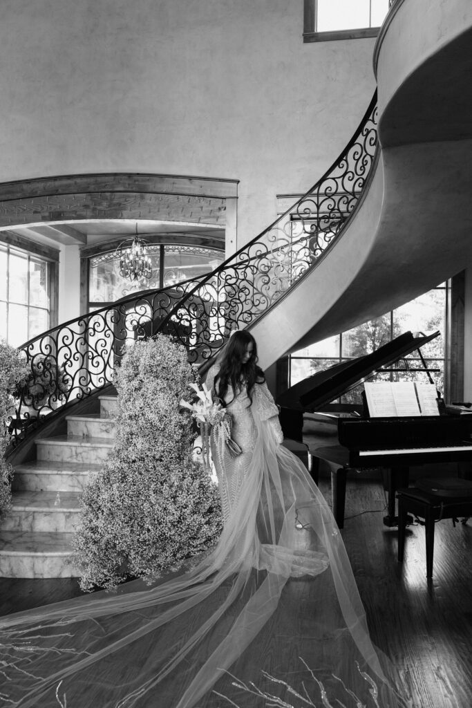 Bridal portraits on the stairs