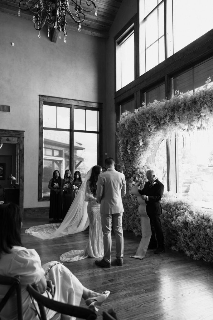 Indoor wedding ceremony in Athens Texas