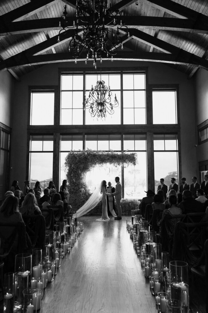 Indoor wedding ceremony in Athens Texas