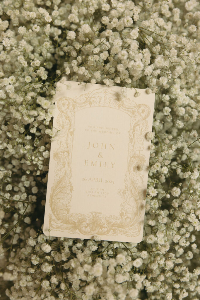 Wedding invitation in flowers