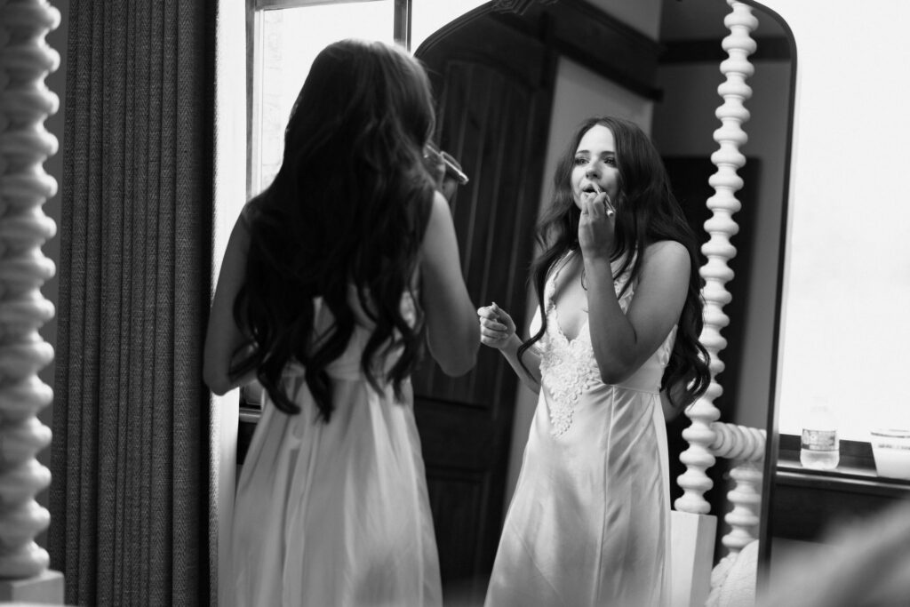 bride getting ready for her wedding day