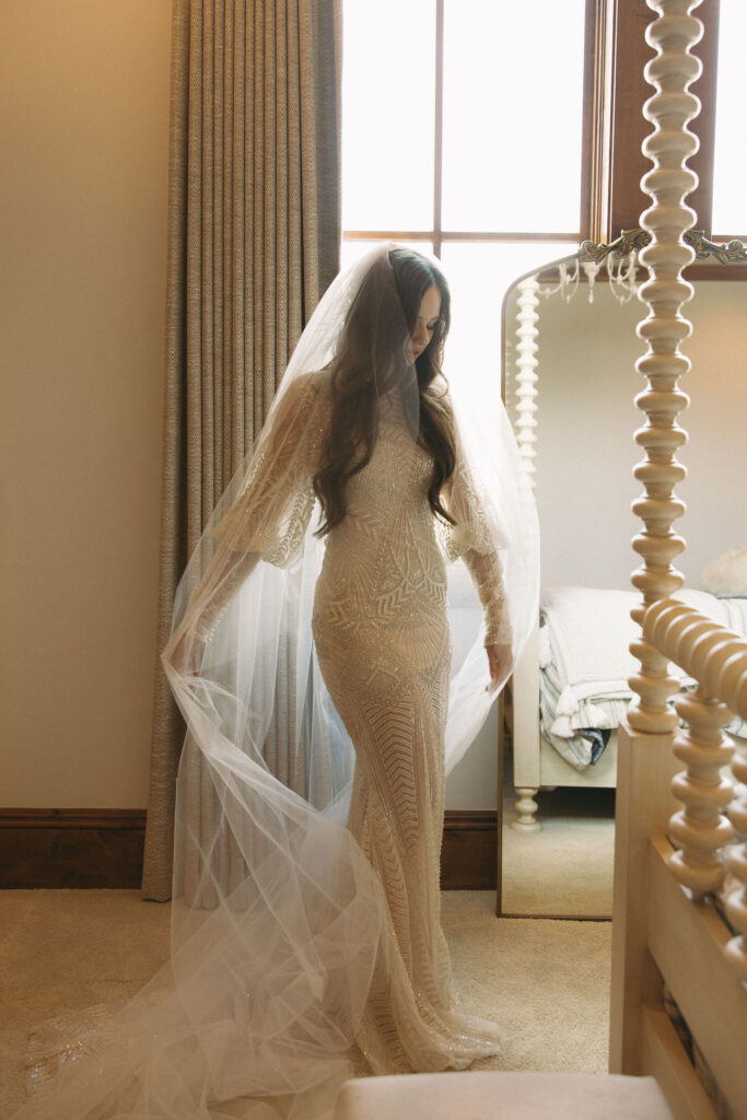 bride getting ready on her wedding day