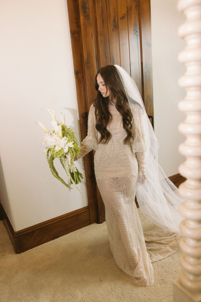 bride getting ready on her wedding day