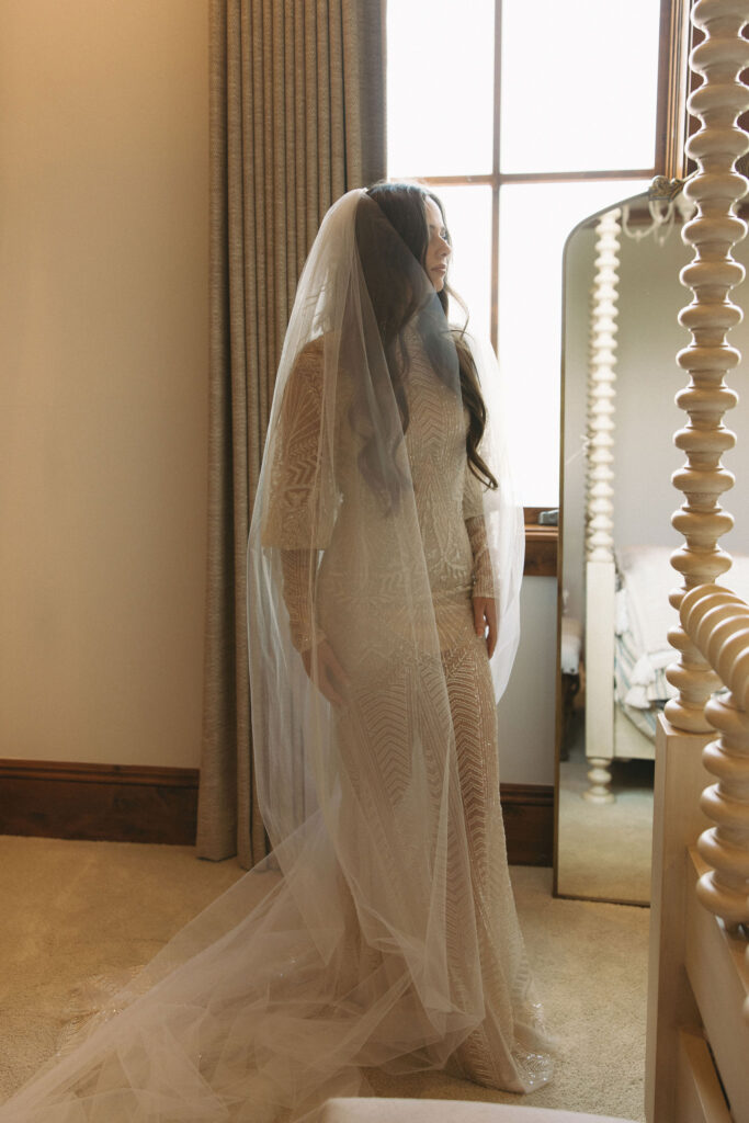 bride getting ready on her wedding day