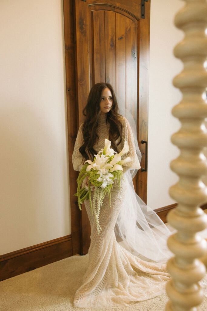 bride getting ready on her wedding day