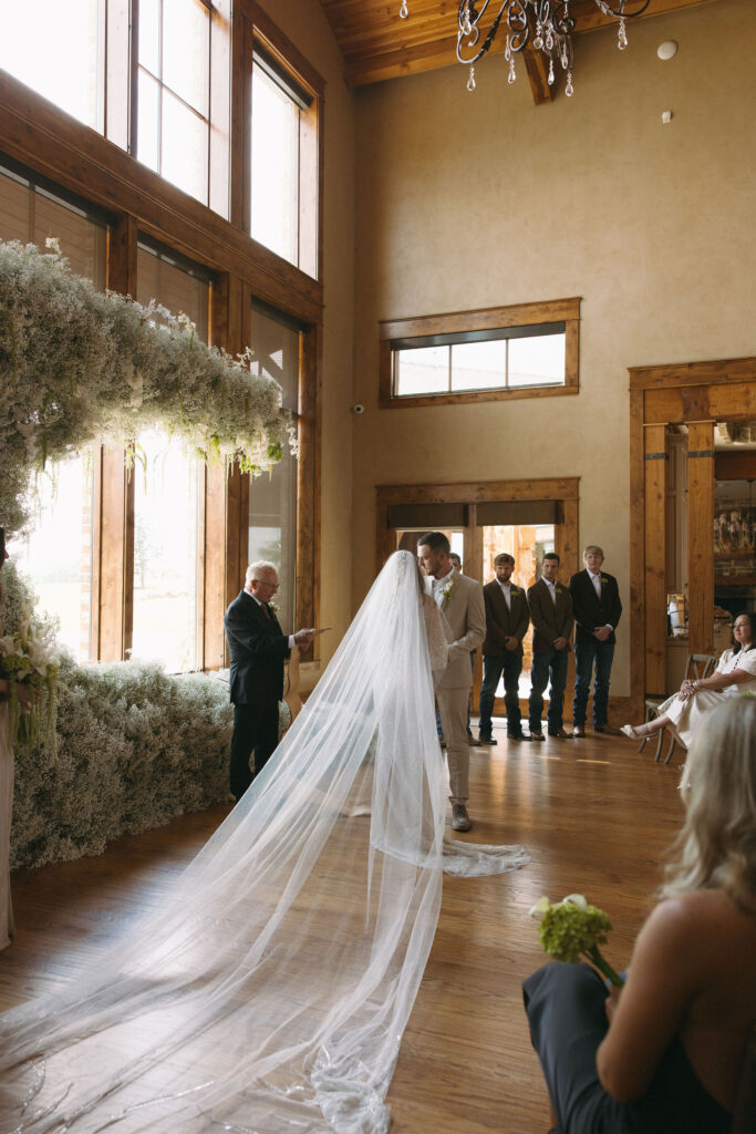 Indoor wedding ceremony in Athens Texas
