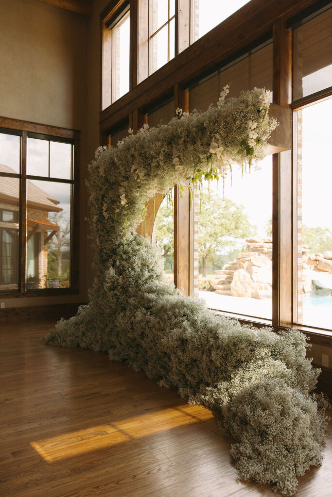 Baby's breath wedding flowers for a wedding ceremony