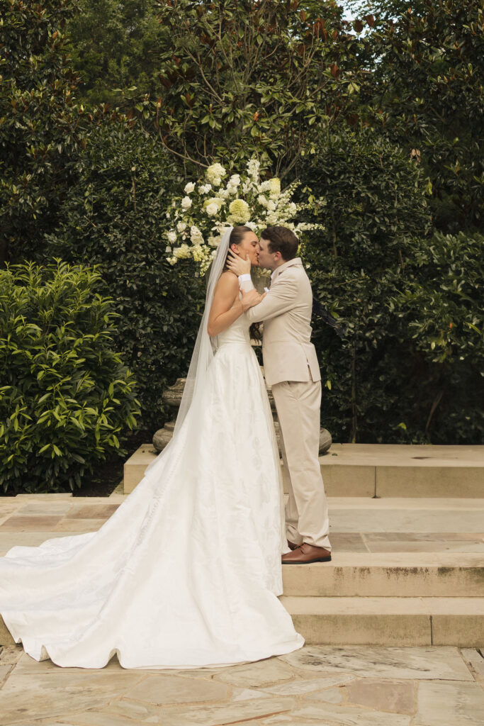 4th of july wedding in nashville bride and broom at ceremony