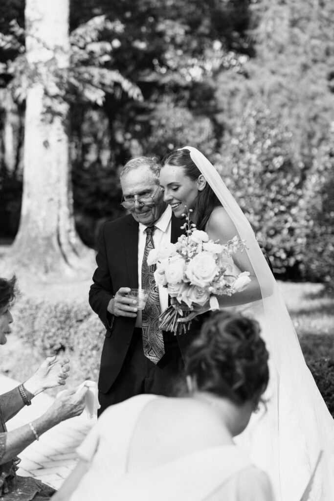 bride with grandfather at wedding