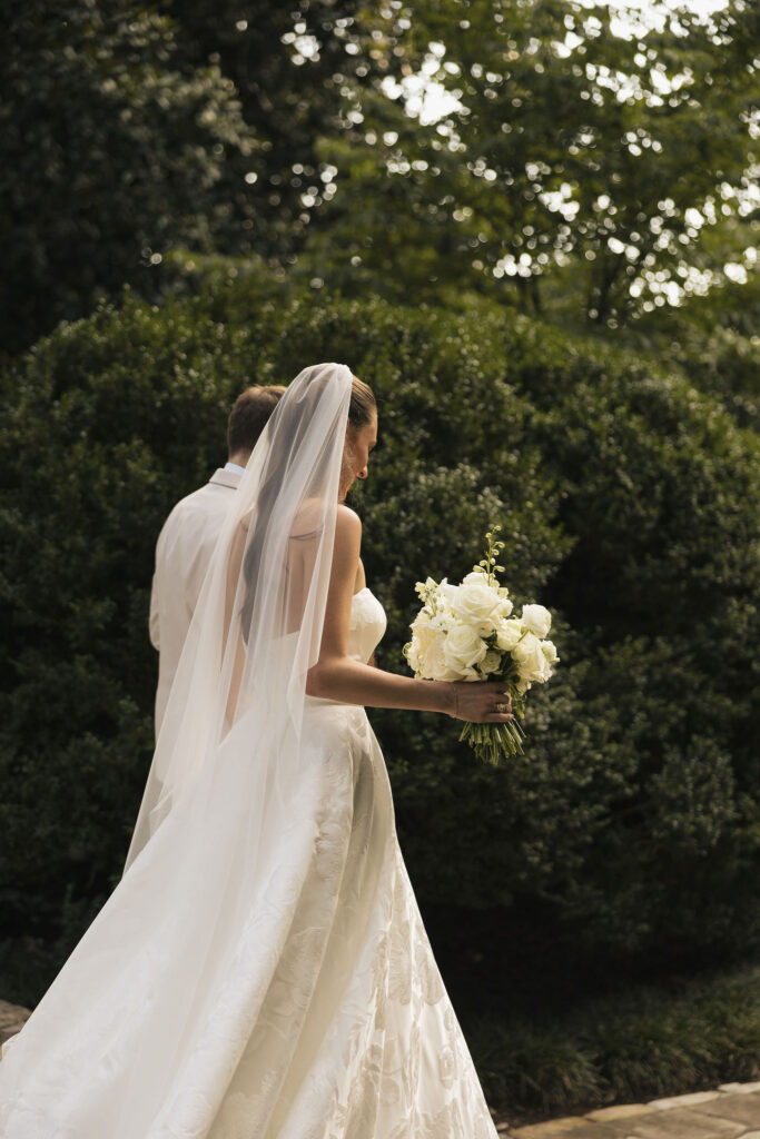 4th of july wedding in nashville bride and broom walking down isle