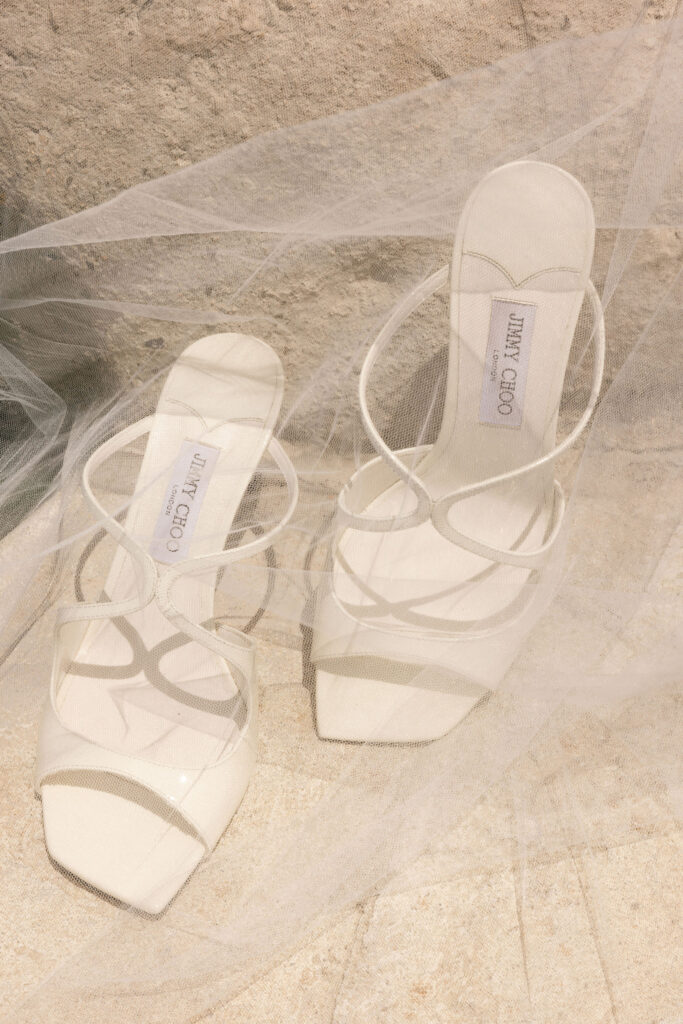 brides jimmy choo heels for wedding day
