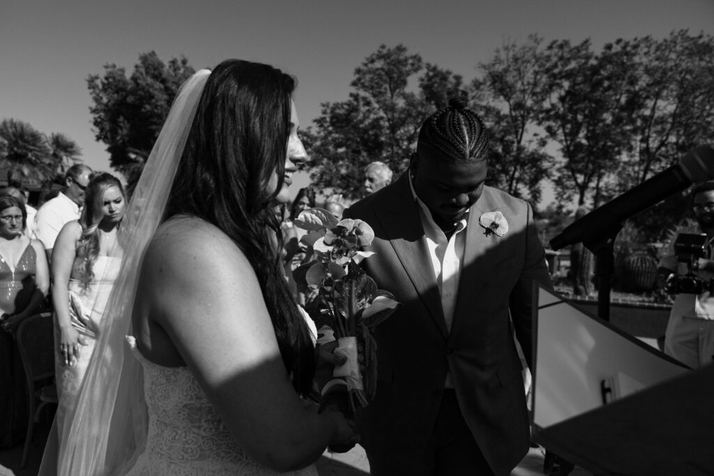 bride and groom at wedding ceremony