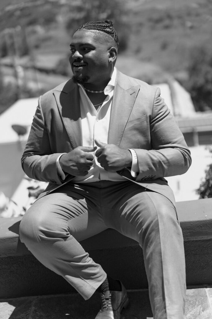 groom on wedding day