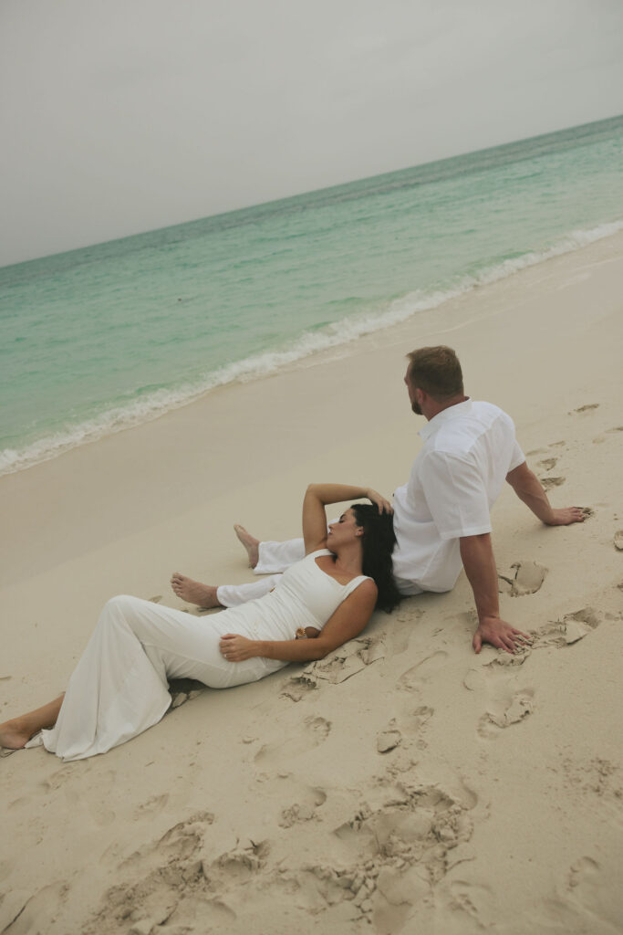 couple lounging on the beach