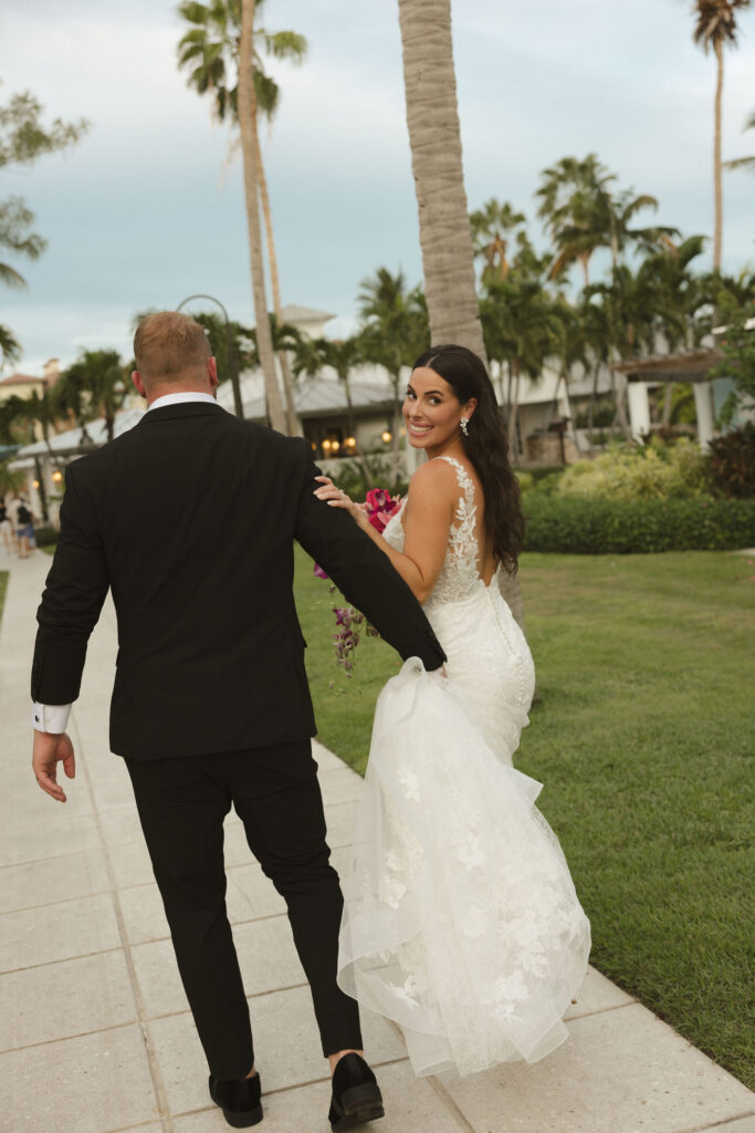 bride and groom leaving ceremony