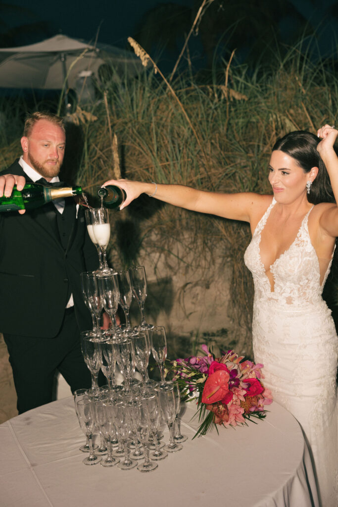 wedding champagne tower