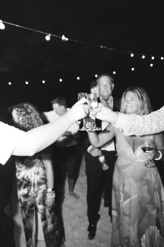 champagne toast at Turks and Caicos Wedding
