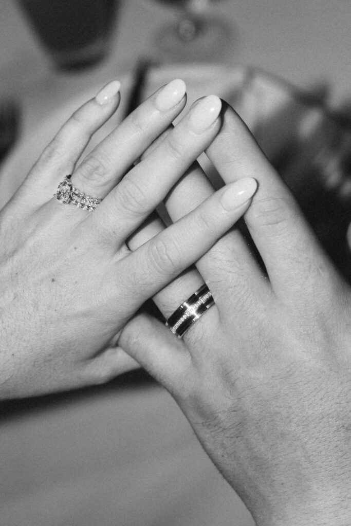 wedding rings detail shot