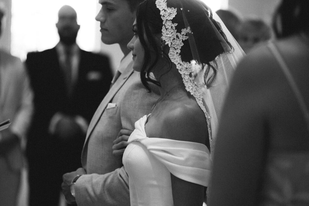 bride close up during wedding ceremony