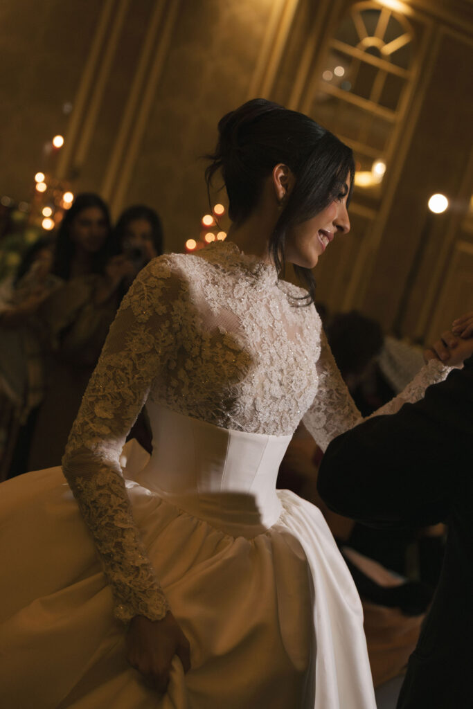 bride dancing on wedding day