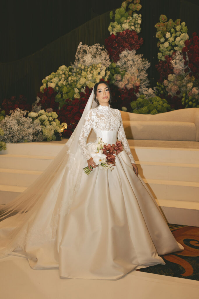 flash photo of bride