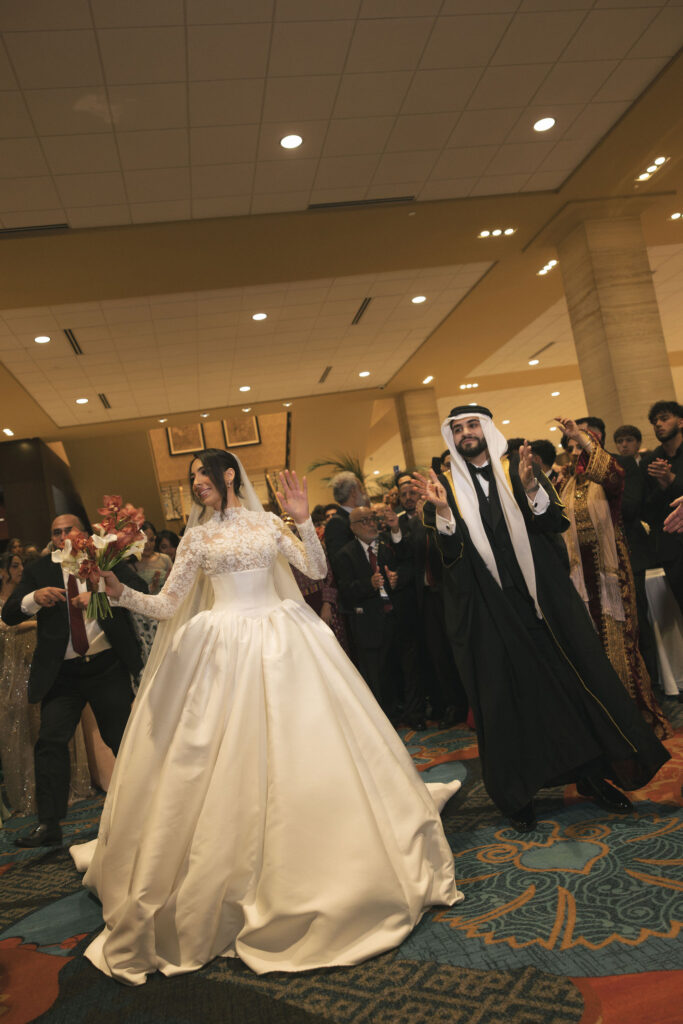 Palestinian bride and groom first dance 