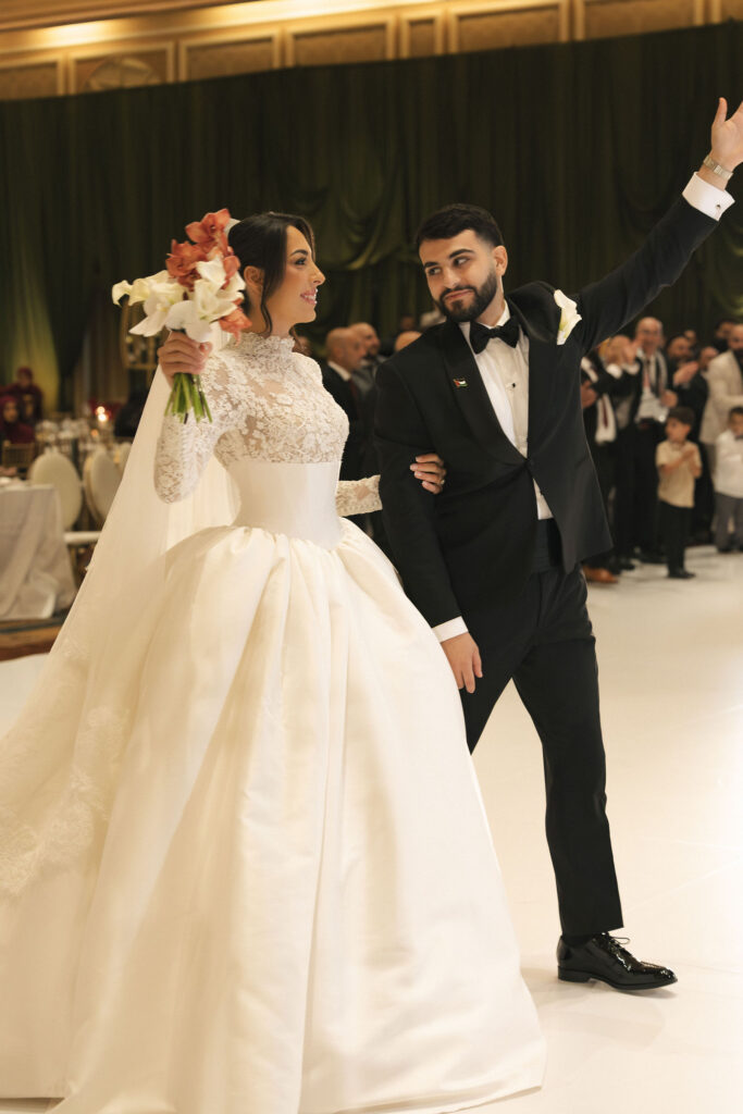 bride and groom on dance floor