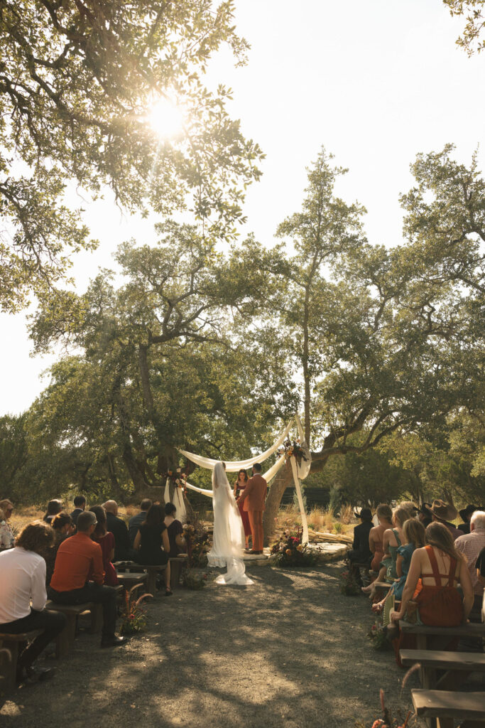 bride and groom outdoor wedding at cedars ranch