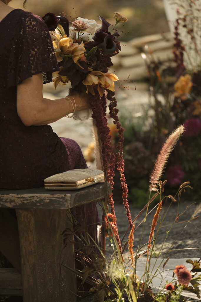 wedding flowers autumn color scheme at the cedars ranch