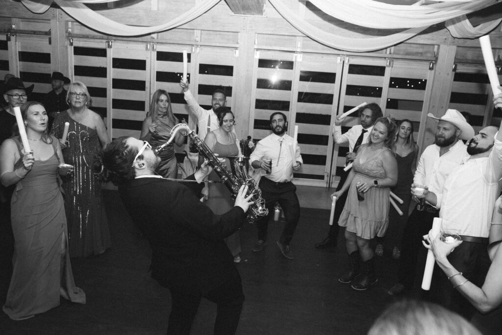 wedding reception with live band